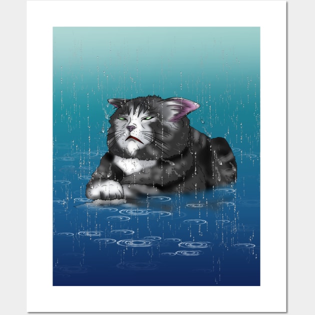 rainy day wet cat Wall Art by cuisinecat